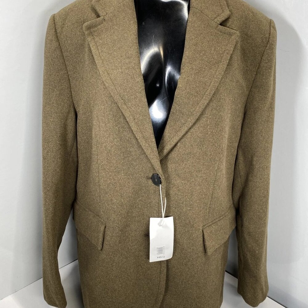 Mango MNG Brown Blazer 2-Button Notch Collar L